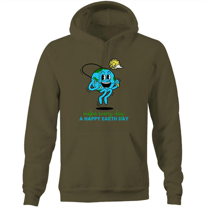 Make Every Day A Happy Earth Day - Pocket Hoodie Sweatshirt Army Hoodie Environment