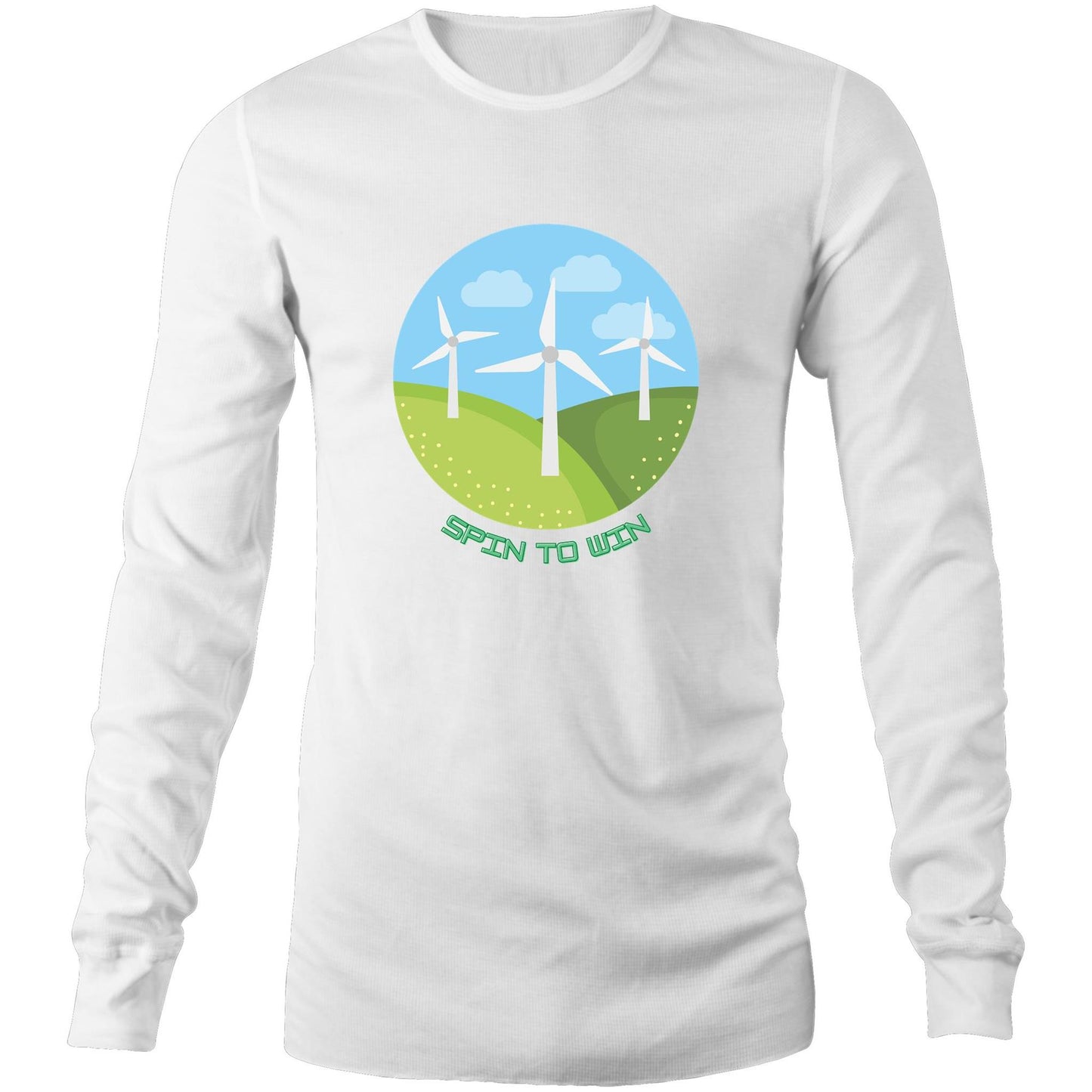 Spin To Win - Long Sleeve T-Shirt White Unisex Long Sleeve T-shirt Environment Mens Womens