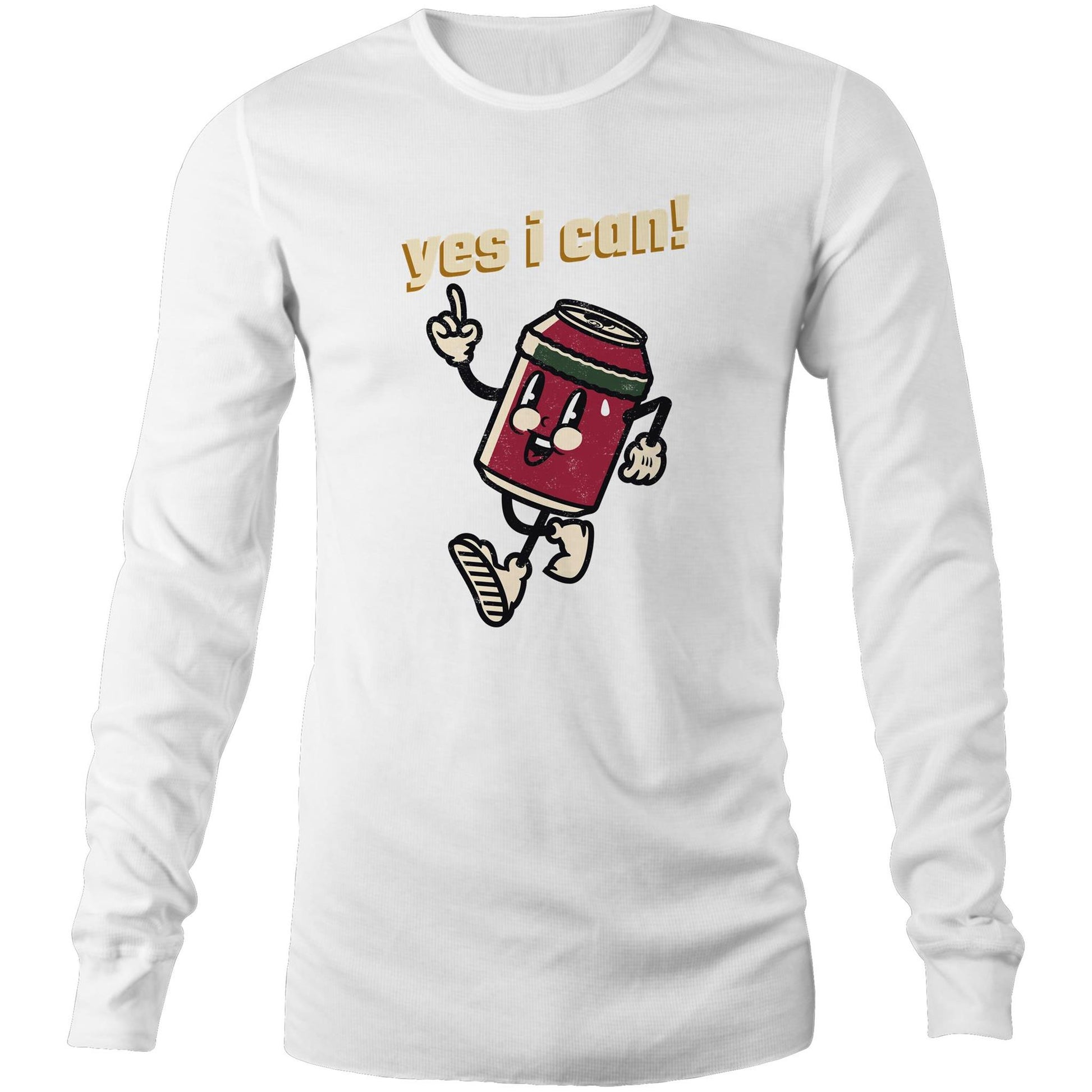 Yes I Can! - Long Sleeve T-Shirt White Unisex Long Sleeve T-shirt Motivation Retro