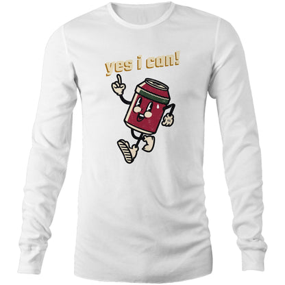 Yes I Can! - Long Sleeve T-Shirt White Unisex Long Sleeve T-shirt Motivation Retro