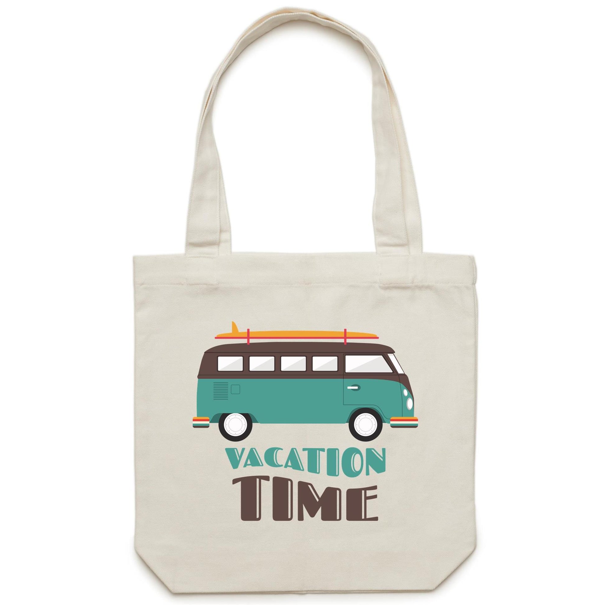 Vacation Time - Canvas Tote Bag Cream One-Size Tote Bag Summer