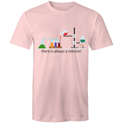 There Is Always A Solution, In Colour - Mens T-Shirt Pink Mens T-shirt Mens Science