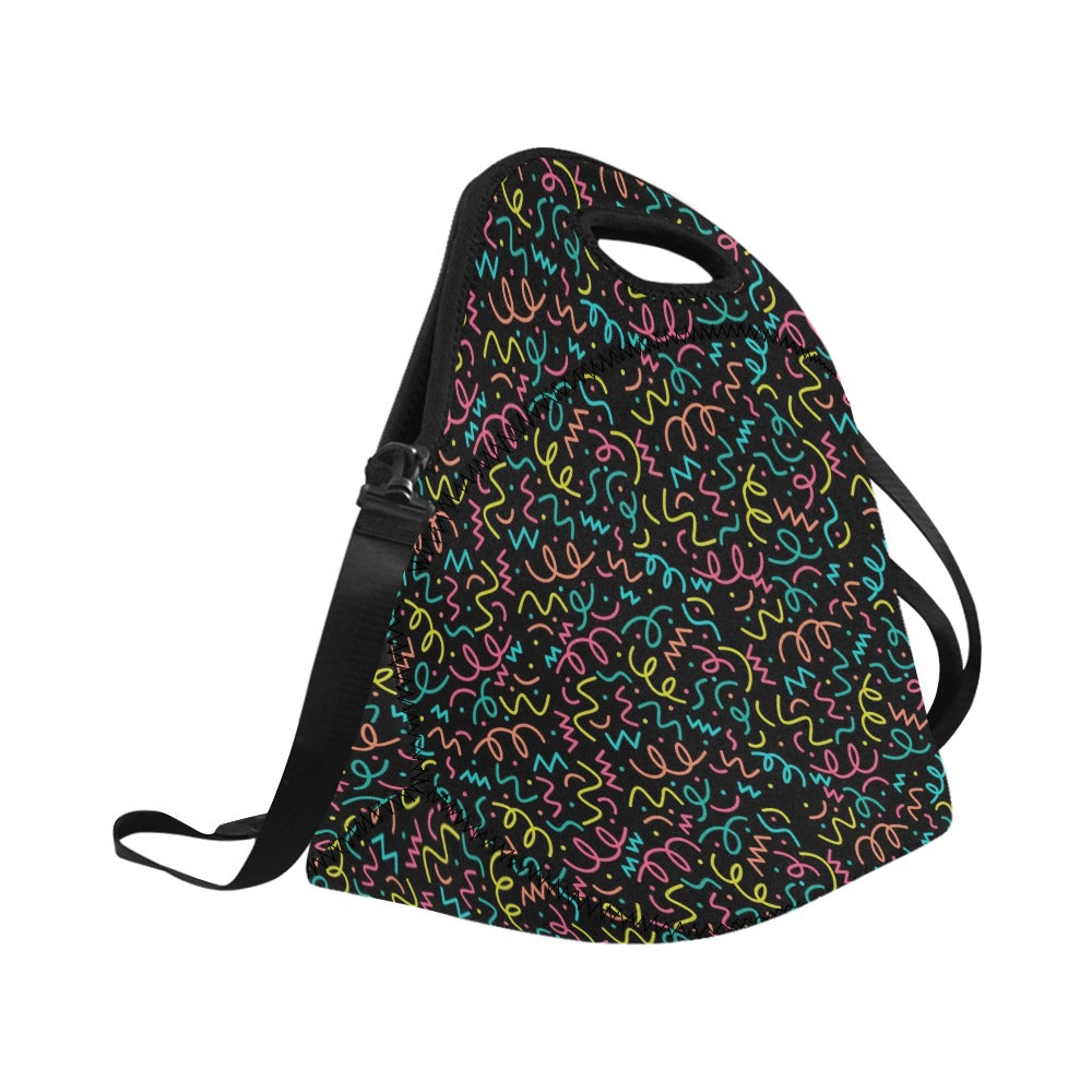 Squiggle Time - Neoprene Lunch Bag/Large Neoprene Lunch Bag/Large