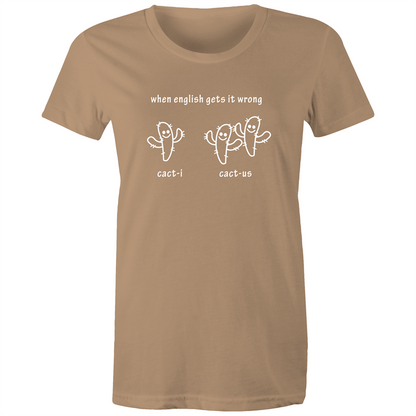 Cacti Cactus - Women's T-shirt Tan Womens T-shirt Funny Plants Womens