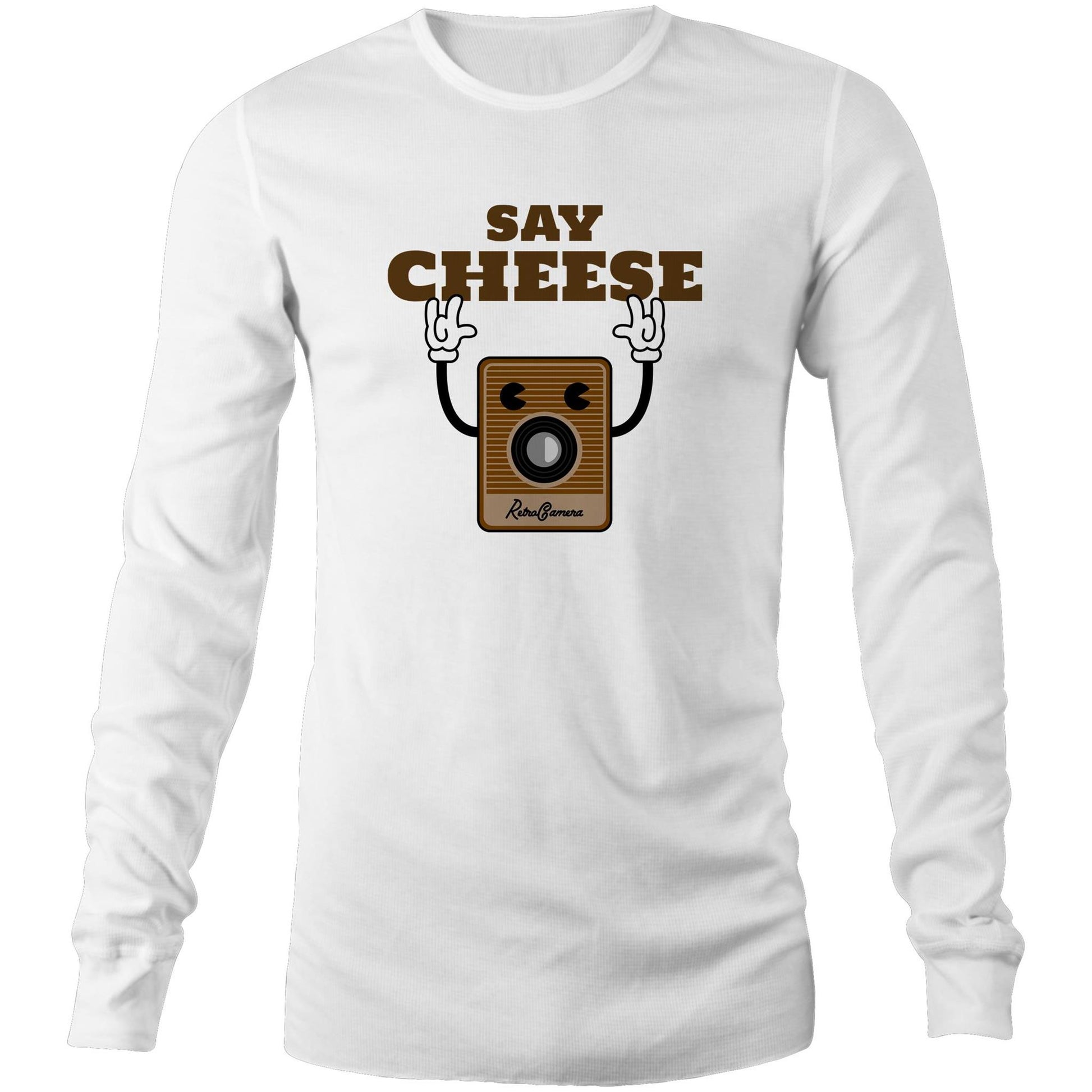 Say Cheese, Retro Camera - Long Sleeve T-Shirt White Unisex Long Sleeve T-shirt Retro Tech