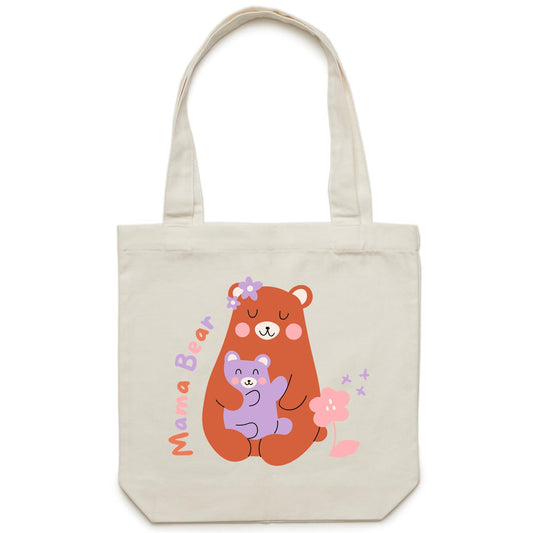 Mama Bear - Canvas Tote Bag Cream One Size Tote Bag Mum