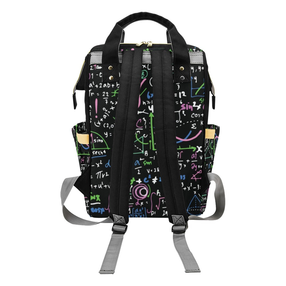 Equations In Green And Pink - Multi-Function Backpack Multifunction Backpack