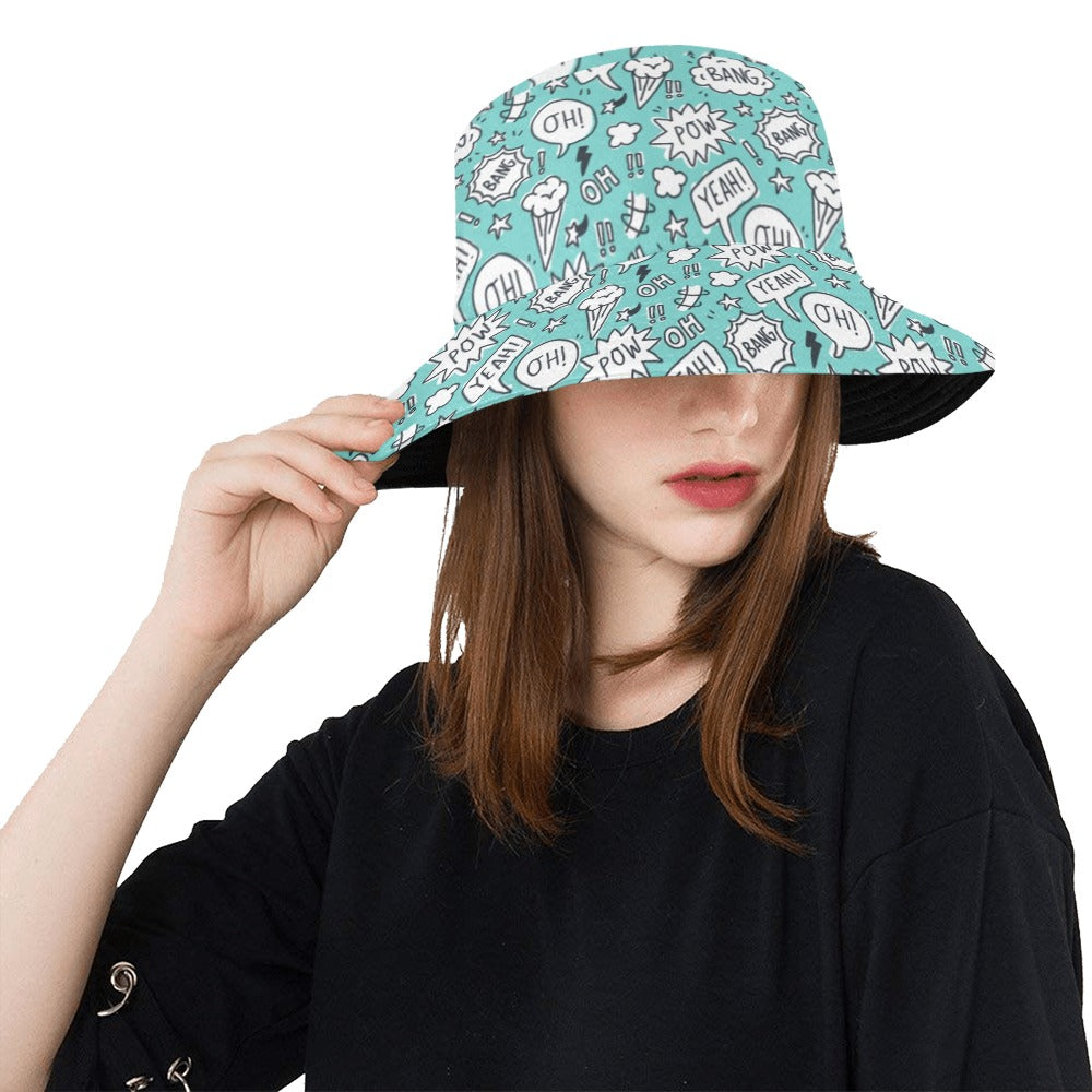 Comic Book Speech Bubbles - Bucket Hat Bucket Hat for Women comic Printed Offshore