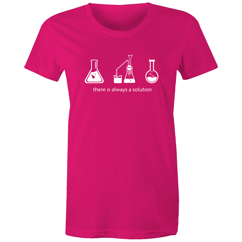 There Is Always A Solution - Women's T-shirt Fuchsia Womens T-shirt Science Womens