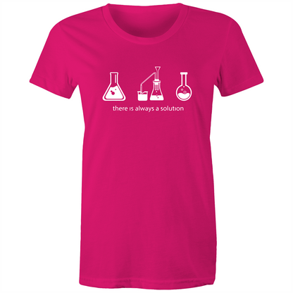 There Is Always A Solution - Women's T-shirt Fuchsia Womens T-shirt Science Womens