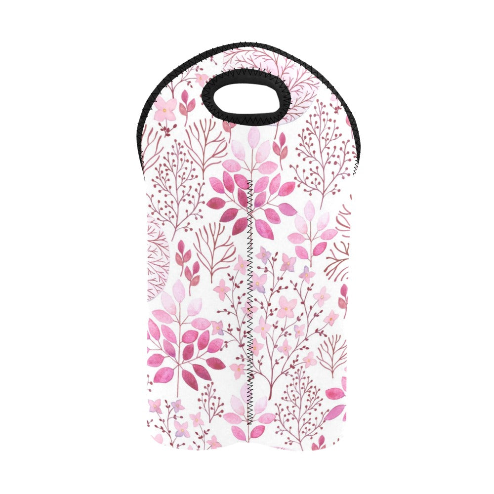 Pink Floral - 2-Bottle Neoprene Wine Bag 2 Bottle Wine Bag Printed Offshore