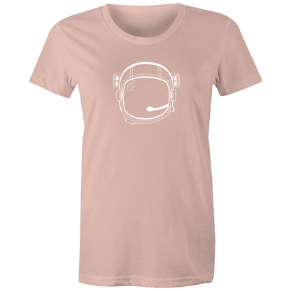 Astronaut Helmet - Women's T-shirt Pale Pink Womens T-shirt Space Womens