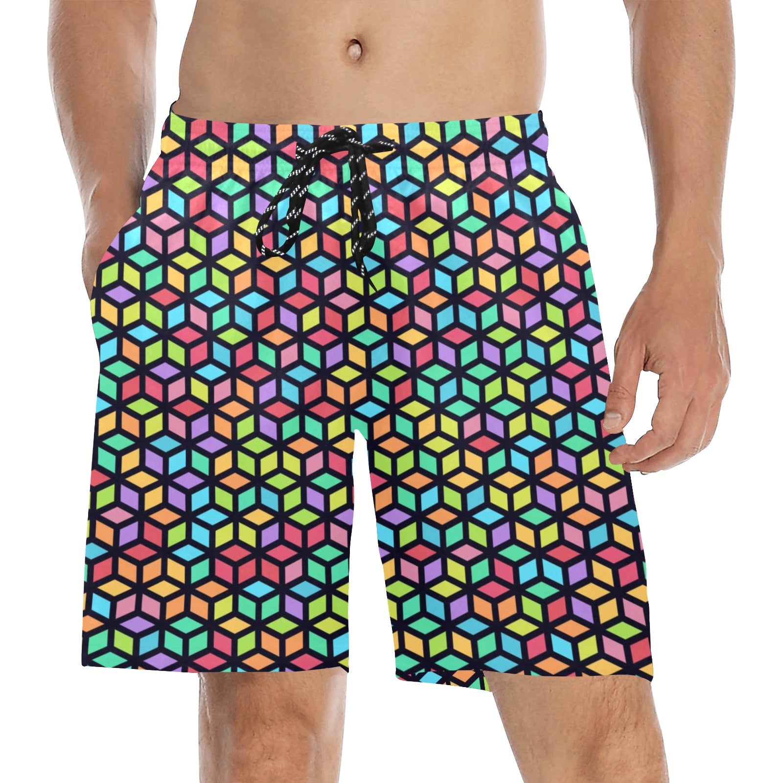 Tesselate - Men's Mid-Length Beach Shorts Men's Mid-Length Beach Shorts Funny