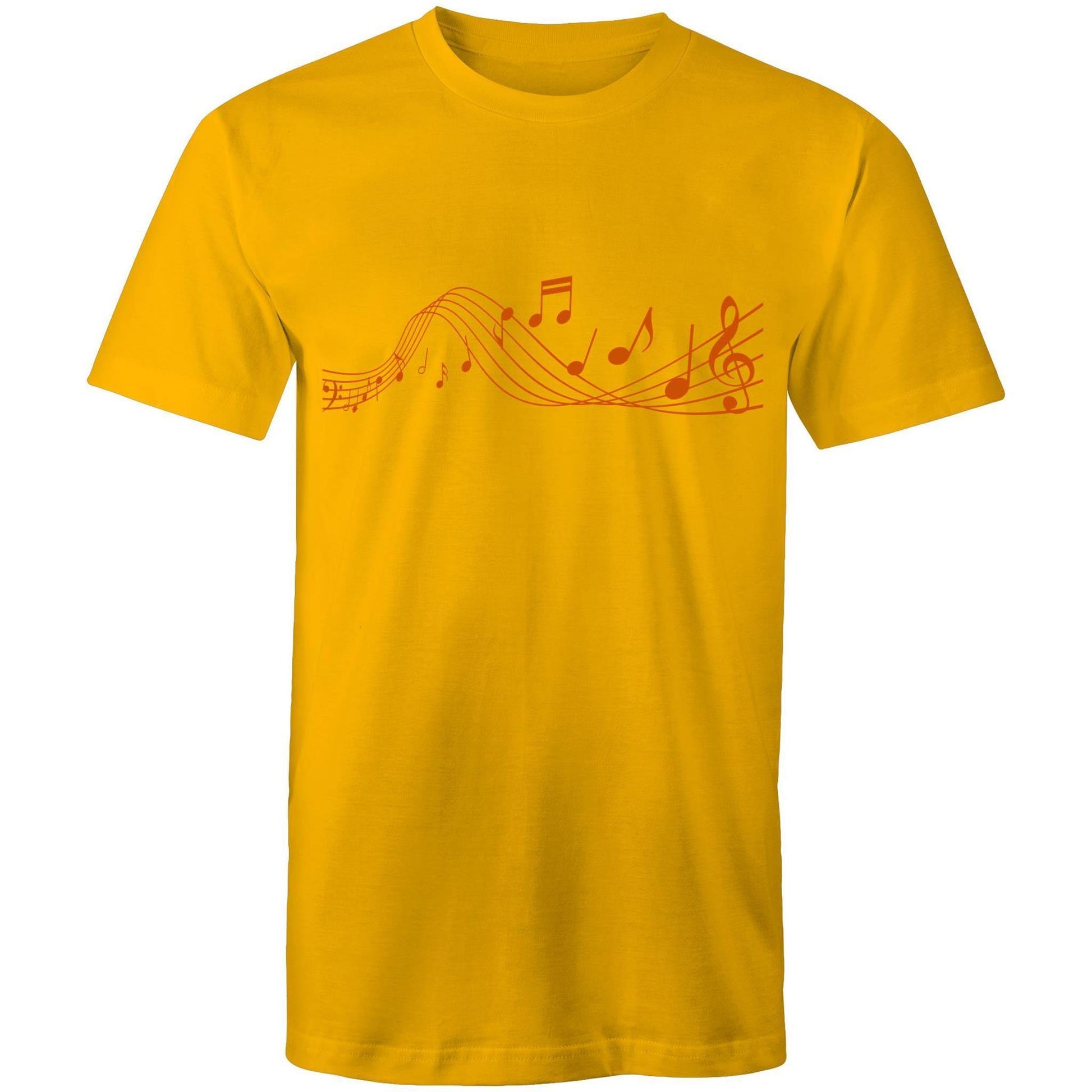 Music Notes - Mens T-Shirt Gold Mens T-shirt Mens Music