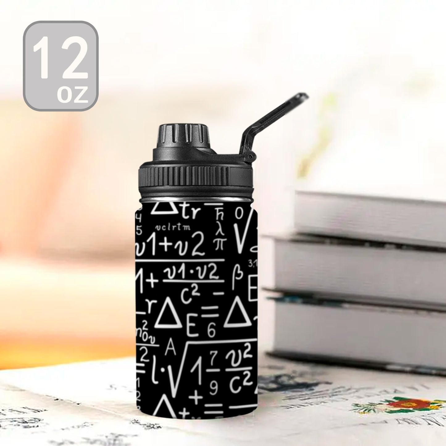 Mathematics - Kids Water Bottle with Chug Lid (12 oz) Kids Water Bottle with Chug Lid Maths Science