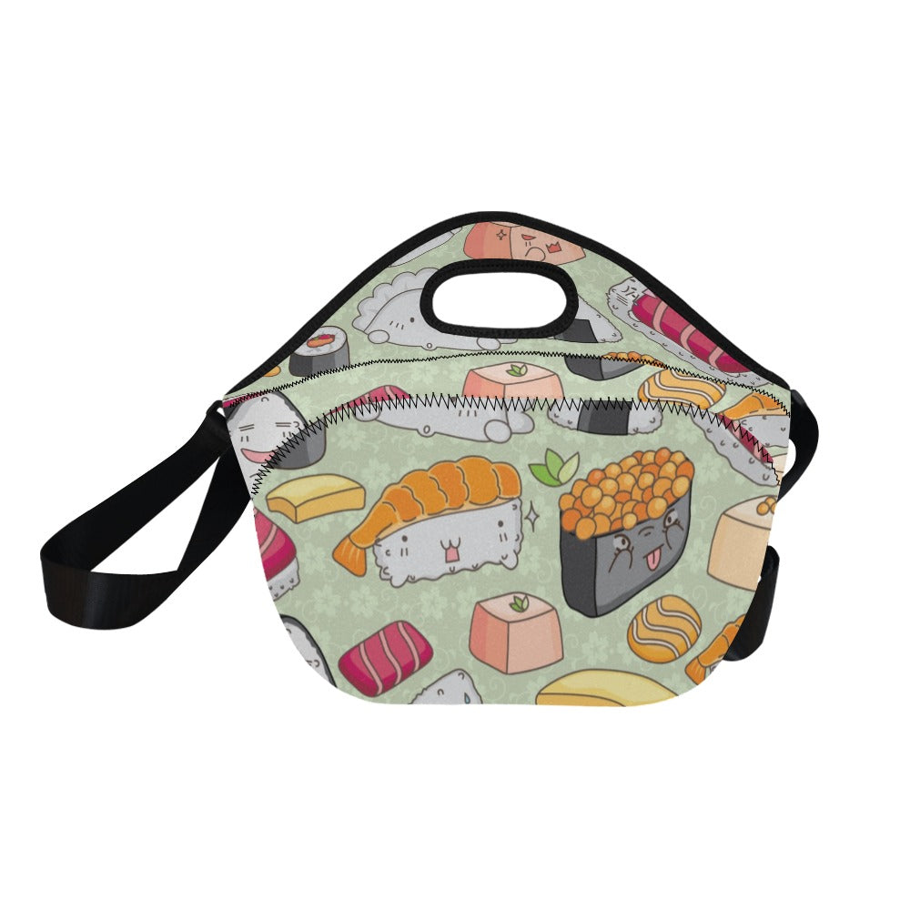 Sushi - Neoprene Lunch Bag/Large Neoprene Lunch Bag/Large Food Printed Offshore