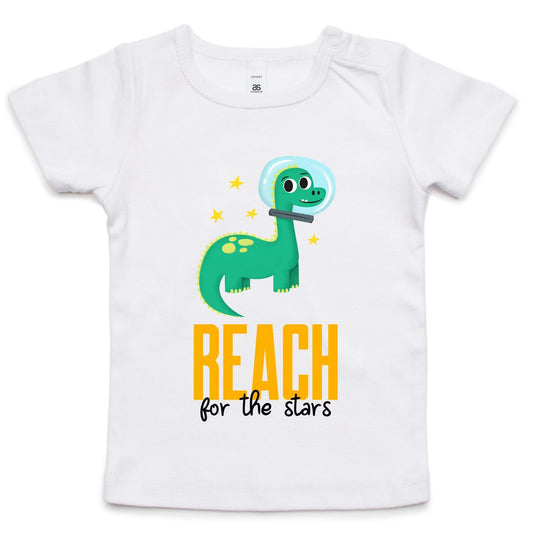 Reach For The Stars - Baby T-shirt White Baby T-shirt animal kids Space