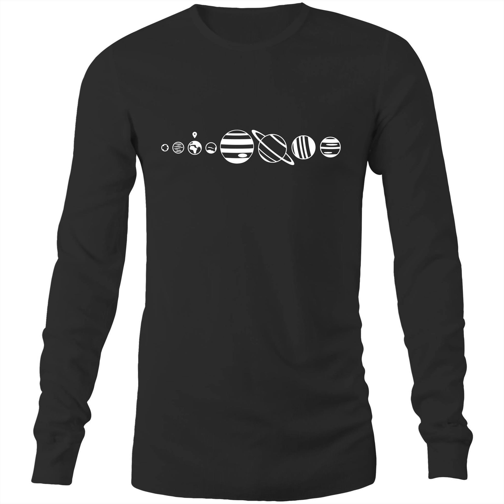 You Are Here - Long Sleeve T-Shirt Black Unisex Long Sleeve T-shirt Mens Space Womens