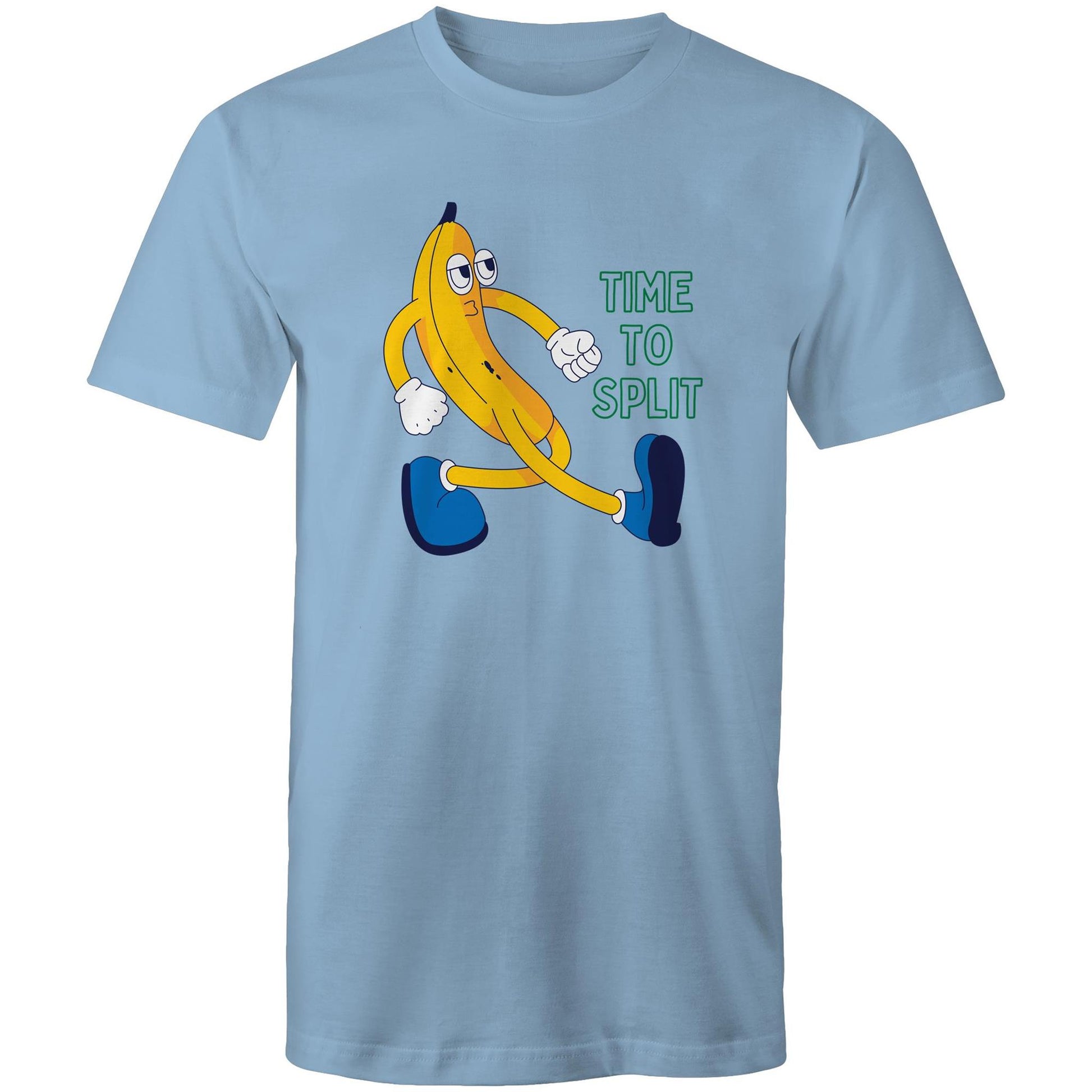 Banana, Time To Split - Mens T-Shirt Carolina Blue Mens T-shirt Funny