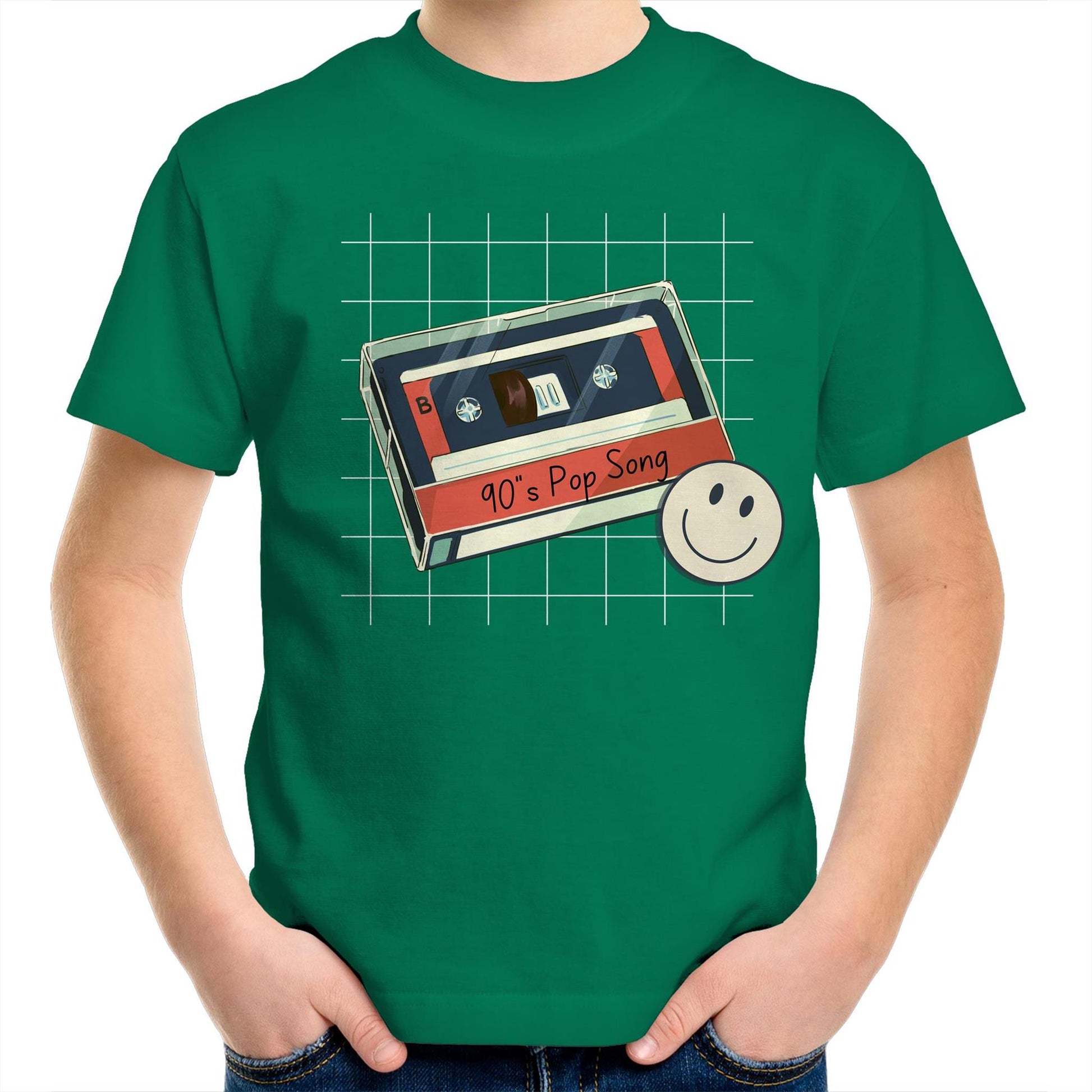 90's Pop Song - Kids Youth Crew T-Shirt Kelly Green Kids Youth T-shirt Music Retro