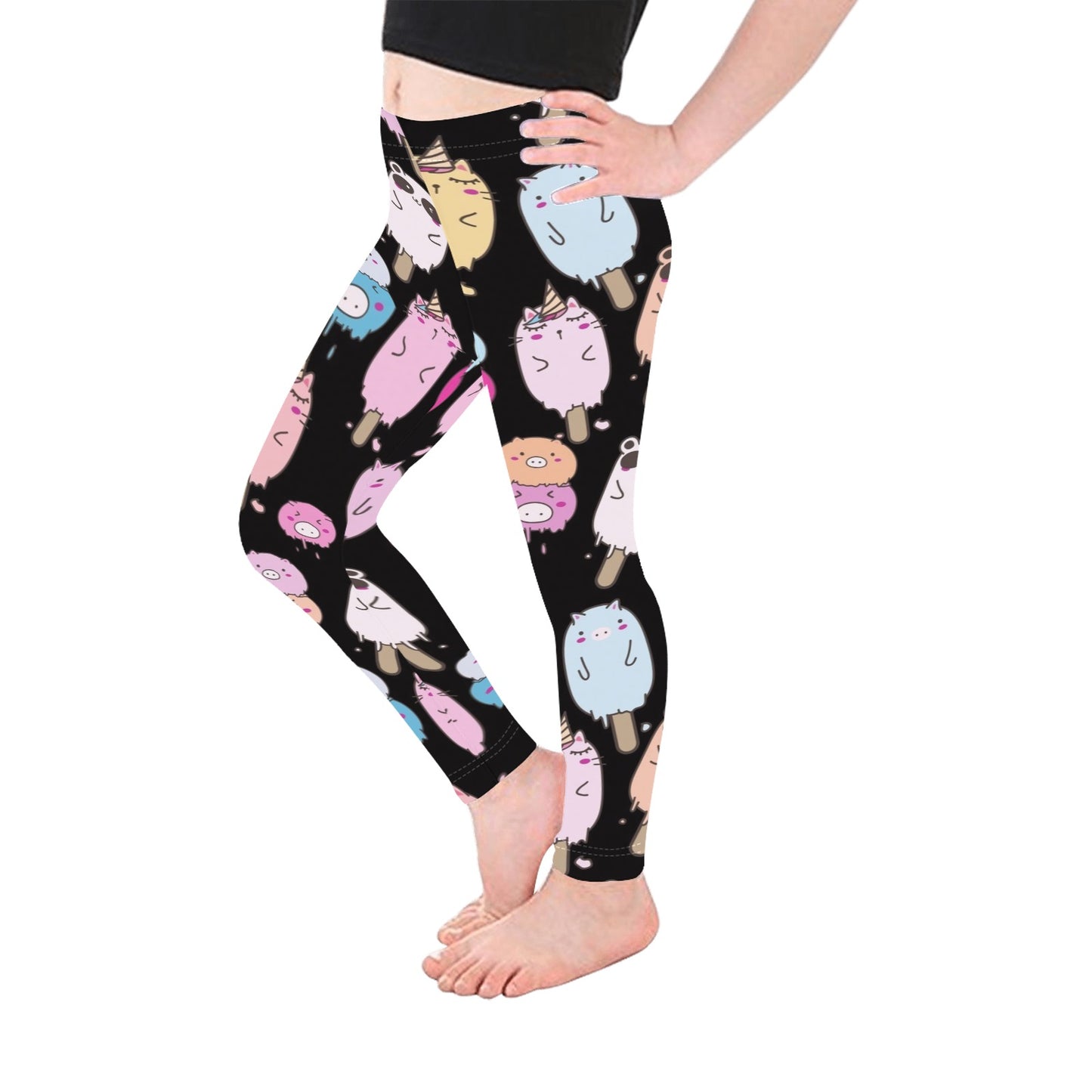 Cute Animal Ice Blocks Kid's Ankle Length Leggings Kids Leggings Printed Offshore