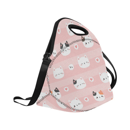 Pink Cats - Neoprene Lunch Bag/Large Neoprene Lunch Bag/Large animal Printed Offshore