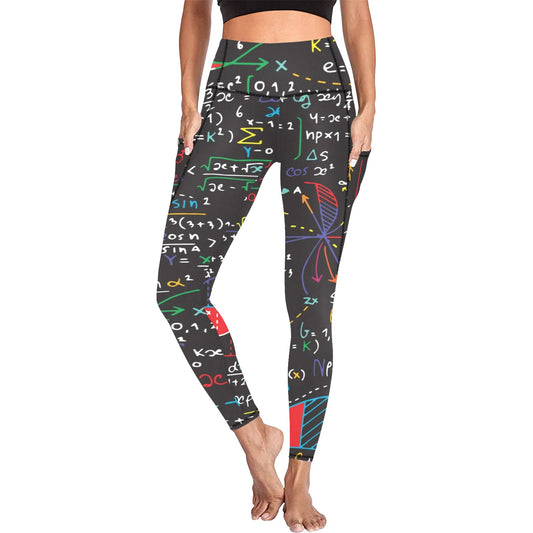 Colourful Maths Formulas - Women's Leggings with Pockets Women's Leggings with Pockets S - 2XL Maths Printed Offshore Science