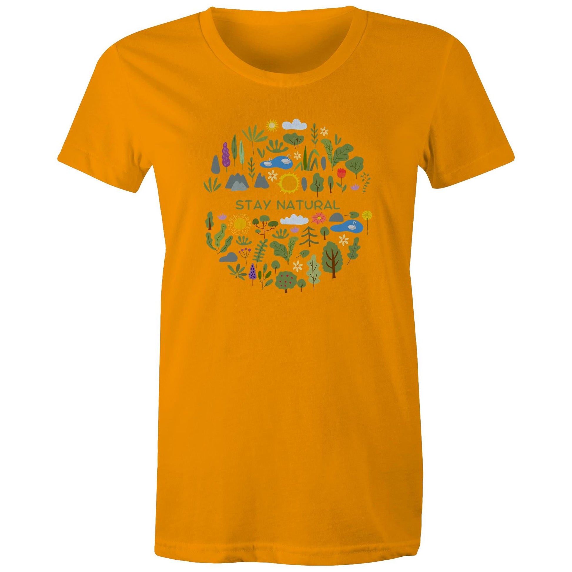 Stay Natural - Womens T-shirt Orange Womens T-shirt Environment Plants