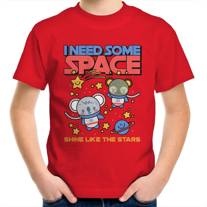 I Need Some Space - Kids Youth Crew T-Shirt Red Kids Youth T-shirt Space