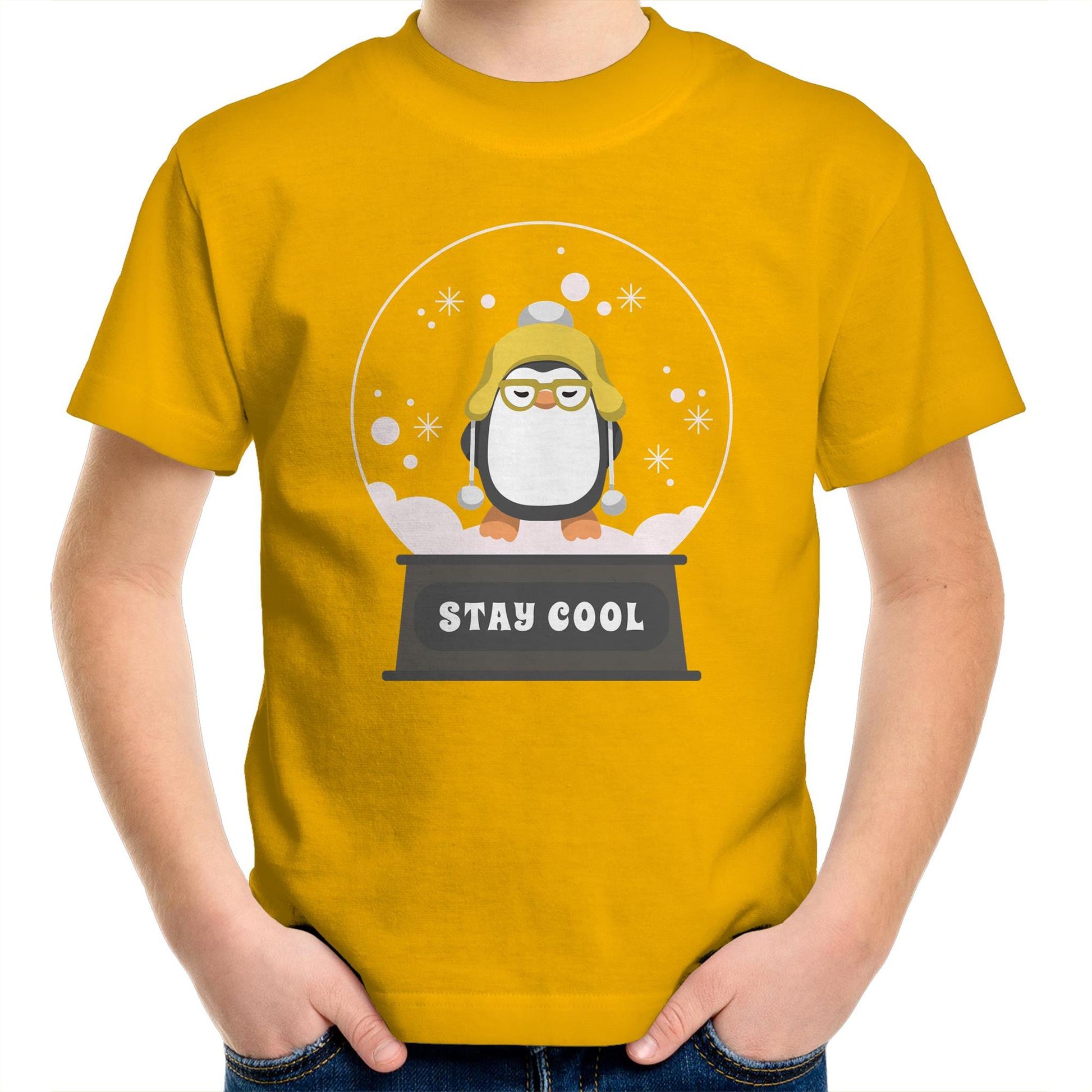 Stay Cool - Kids Youth Crew T-Shirt Gold Christmas Kids T-shirt Merry Christmas