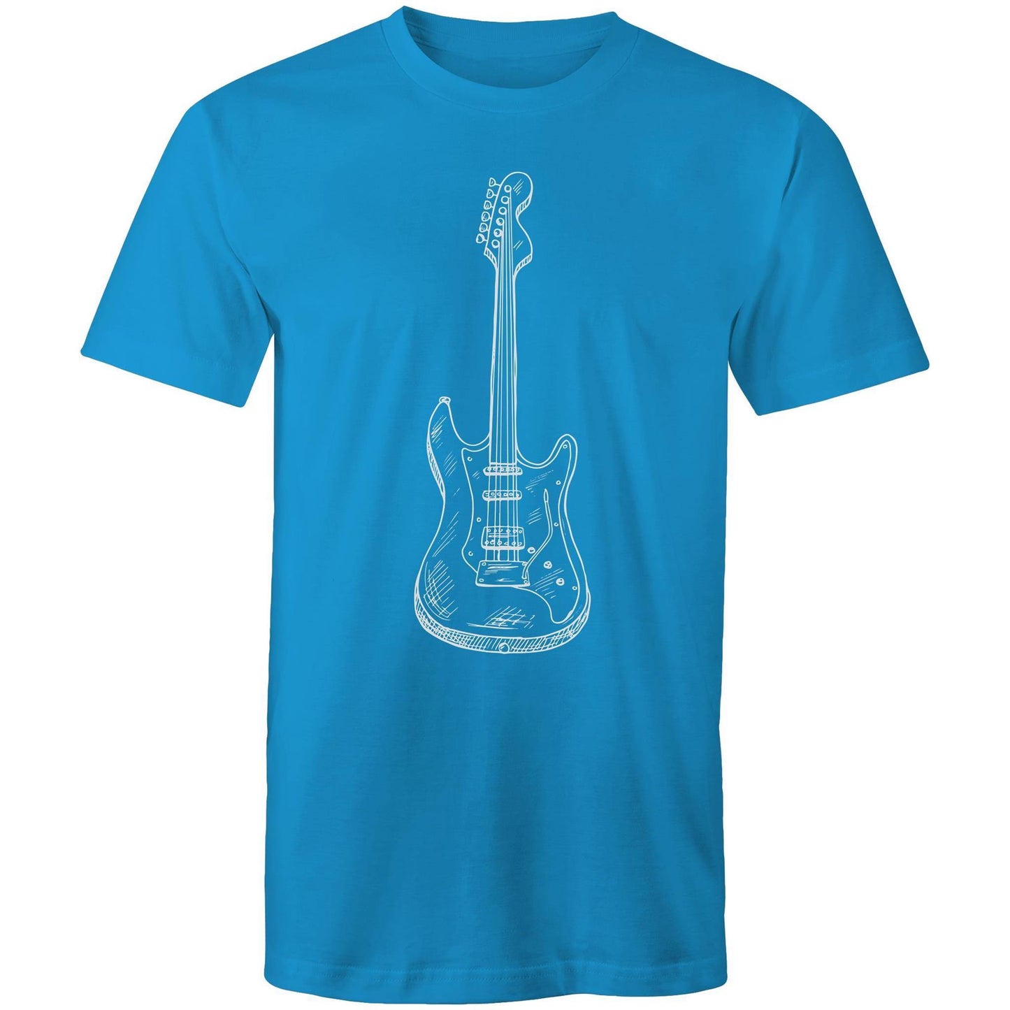 Guitar - Mens T-Shirt Arctic Blue Mens T-shirt Mens Music