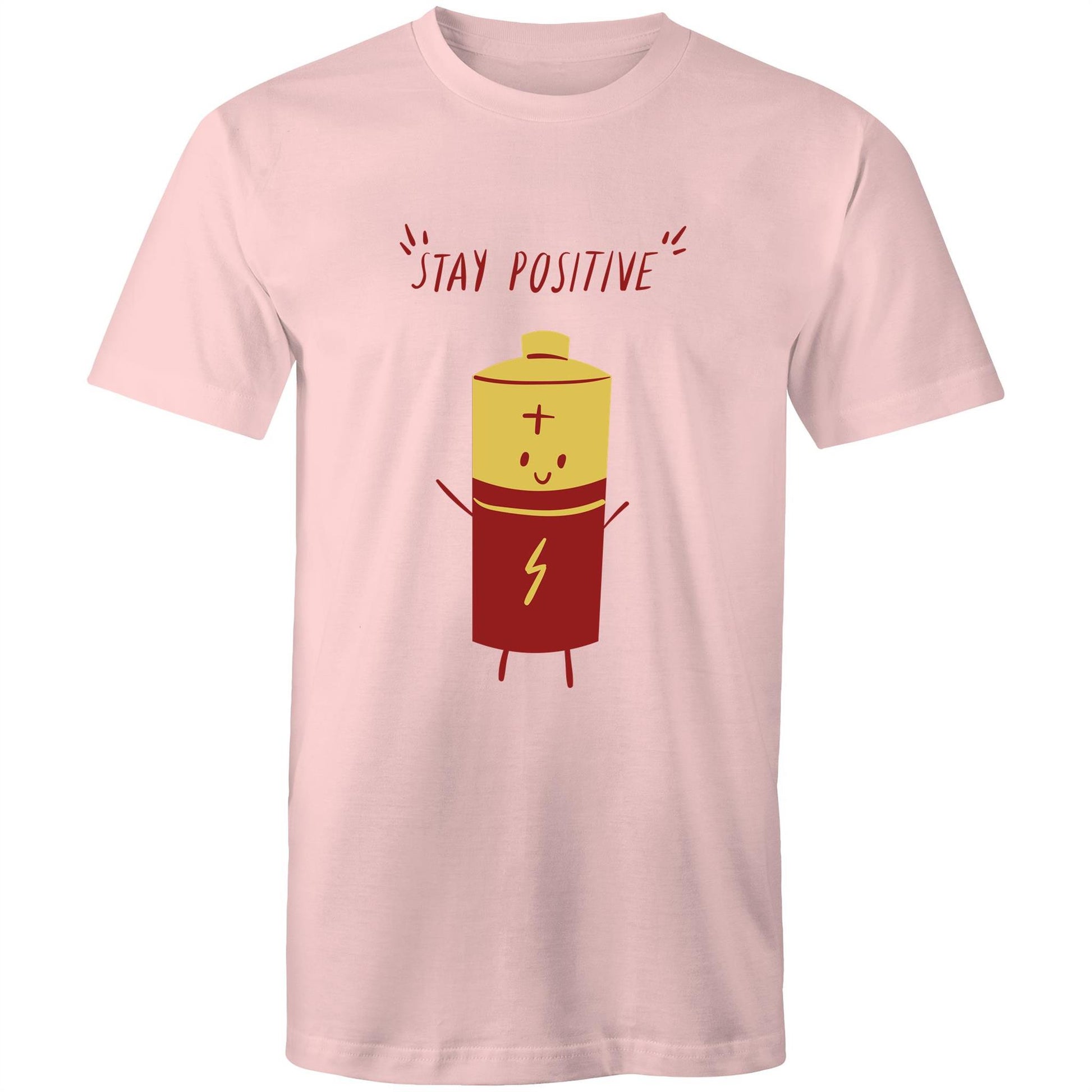 Stay Positive - Mens T-Shirt Pink Mens T-shirt Funny Mens