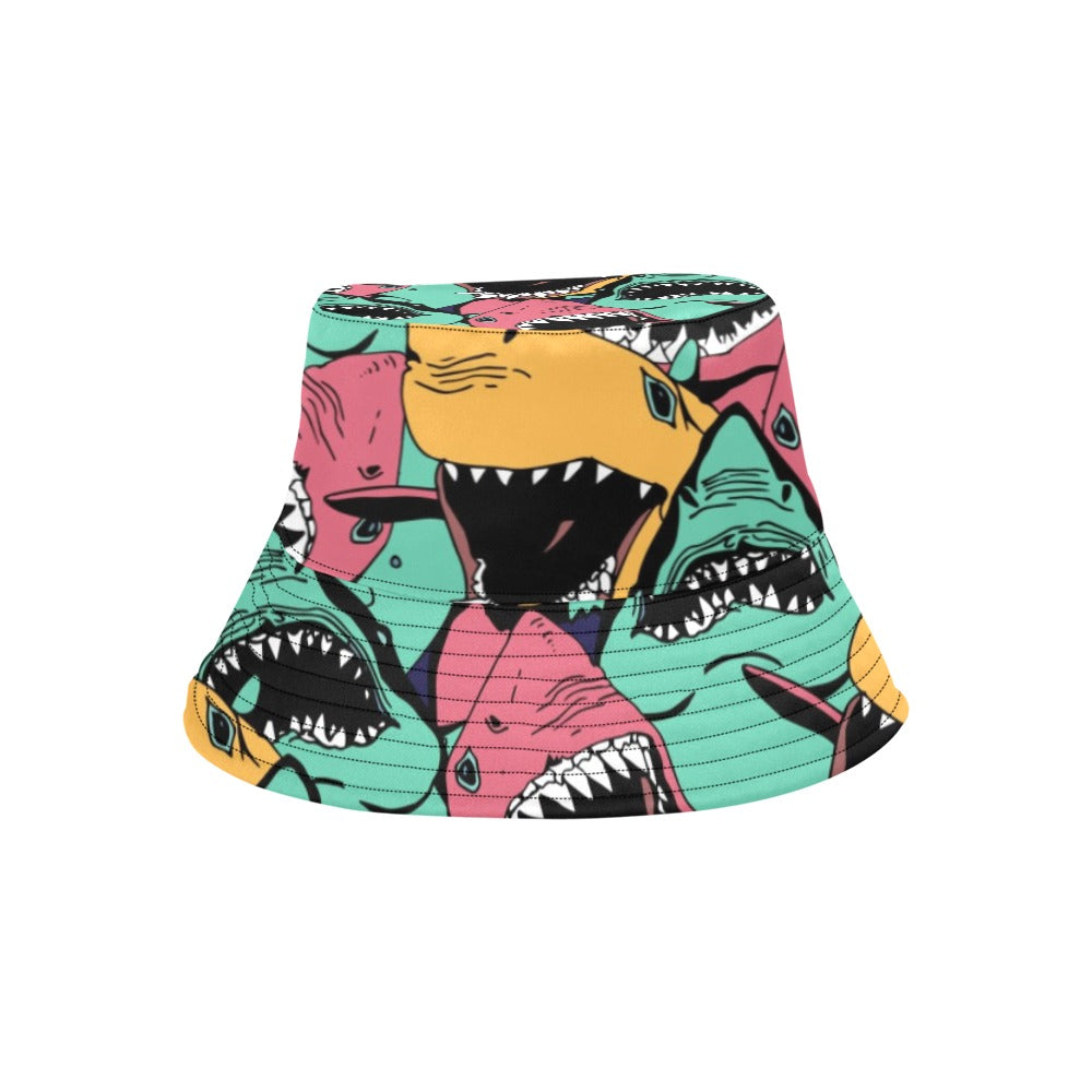 Scary Sharks - Bucket Hat for Men All Over Print Bucket Hat for Men animal Summer