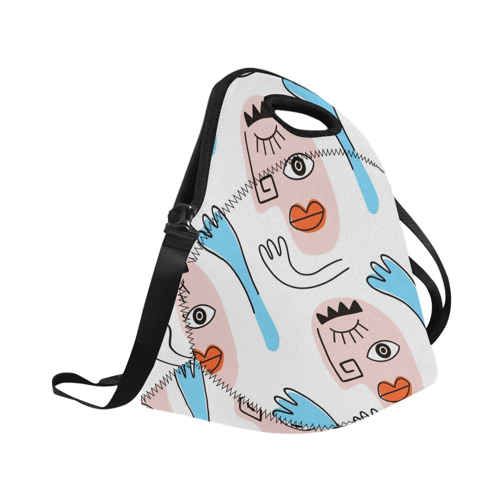 Faces - Neoprene Lunch Bag/Large Neoprene Lunch Bag/Large Printed Offshore