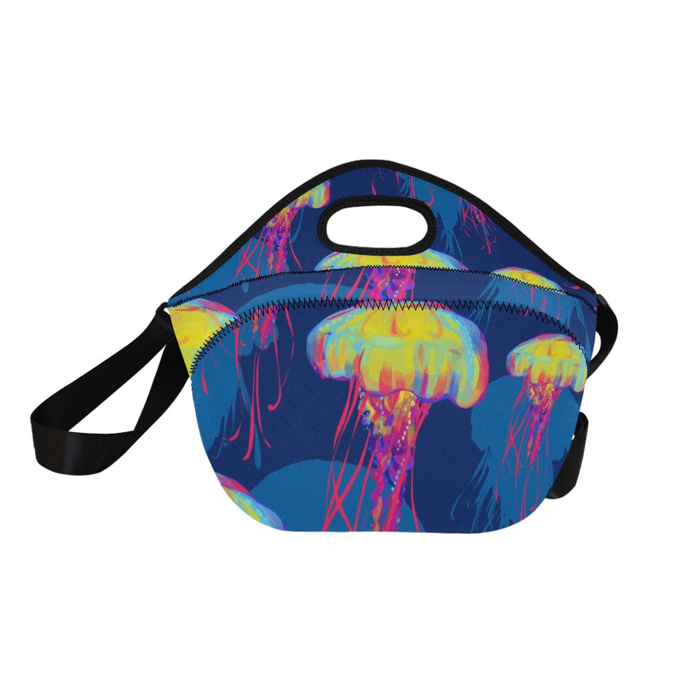 Bright Jellyfish - Neoprene Lunch Bag/Large Neoprene Lunch Bag/Large animal Printed Offshore