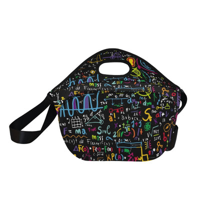 Math Scribbles - Neoprene Lunch Bag/Large Neoprene Lunch Bag/Large Maths Printed Offshore Science