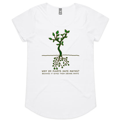 Square Roots - Womens Scoop Neck T-Shirt White Womens Scoop Neck T-shirt Maths Plants Science