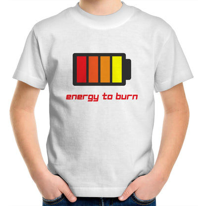 Energy To Burn - Kids Youth Crew T-Shirt White Kids Youth T-shirt Funny
