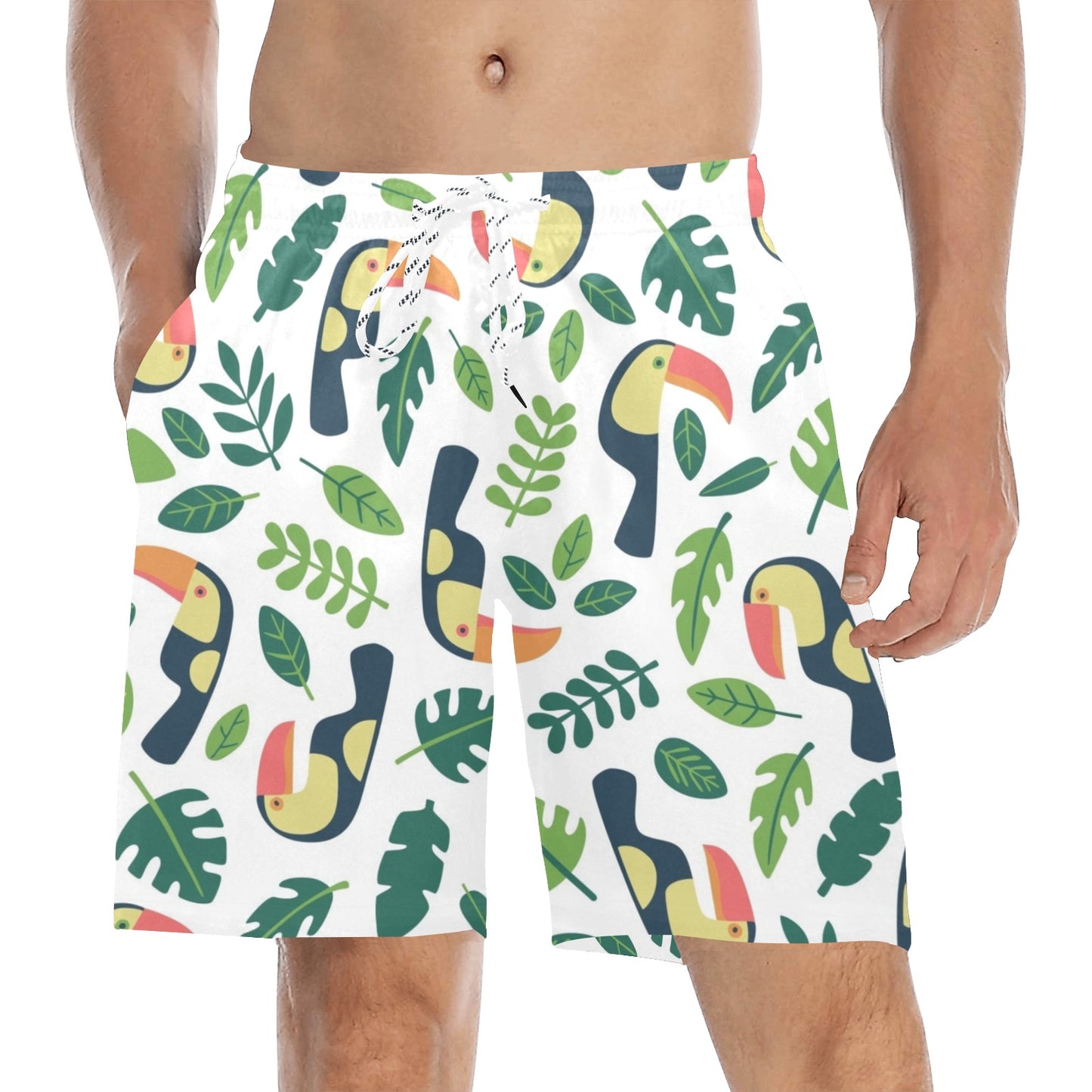 Toucans - Men's Mid-Length Beach Shorts Men's Mid-Length Beach Shorts animal Printed Offshore