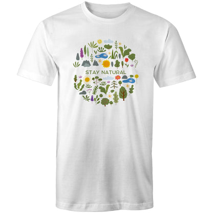 Stay Natural - Mens T-Shirt White Mens T-shirt Environment Plants