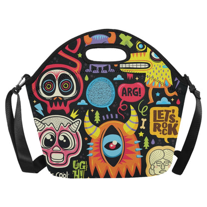 Monster Kids - Neoprene Lunch Bag/Large Neoprene Lunch Bag/Large Printed Offshore Sci Fi