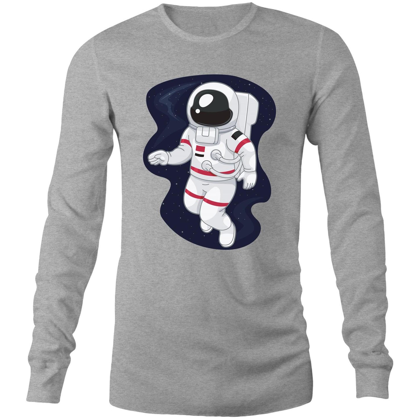 Astronaut - Mens Long Sleeve T-Shirt Grey Marle Unisex Long Sleeve T-shirt Mens Space Womens