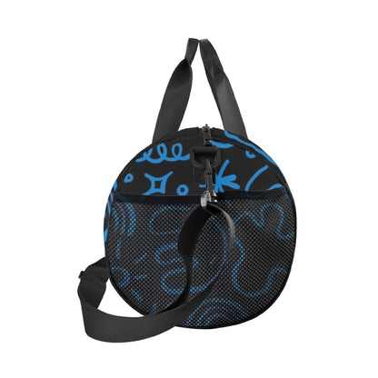 Blue Squiggle - Duffle Bag Round Duffle Bag