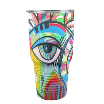 Graffiti Bird - 30oz Insulated Stainless Steel Mobile Tumbler 30oz Insulated Stainless Steel Mobile Tumbler animal Printed Offshore