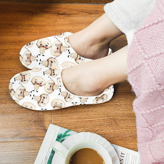 Cute Mushrooms - Women's Non-Slip Cotton Slippers Women's Non-Slip Cotton Slippers Food Printed Offshore