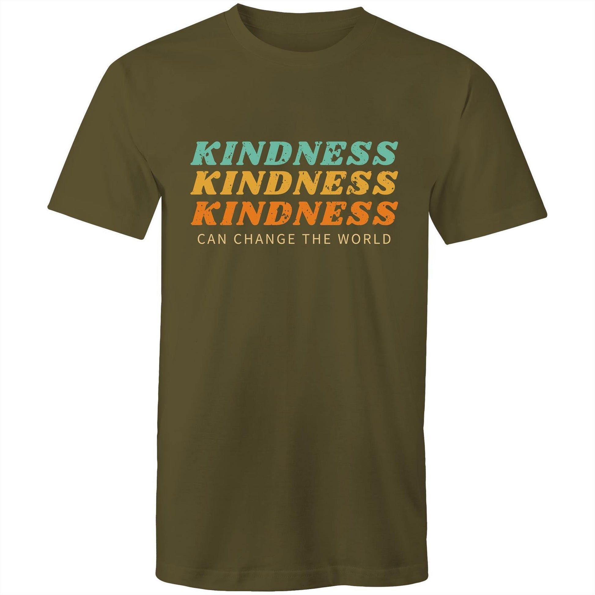 Kindness Can Change The World - Mens T-Shirt Army Green Mens T-shirt Mens Retro