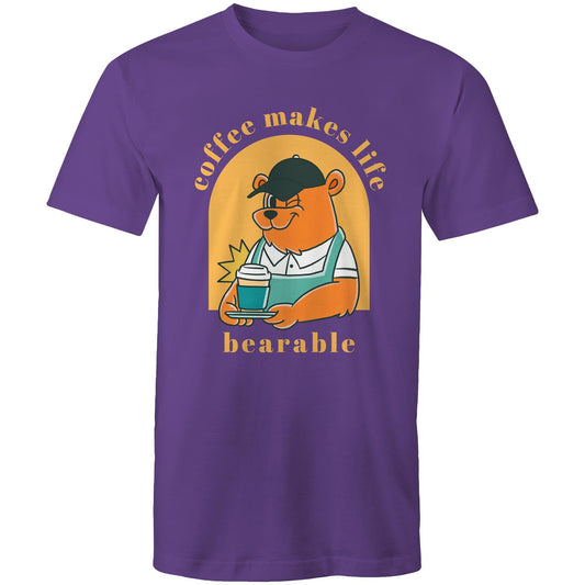 Coffee Makes Life Bearable - Mens T-Shirt Purple Mens T-shirt animal Coffee