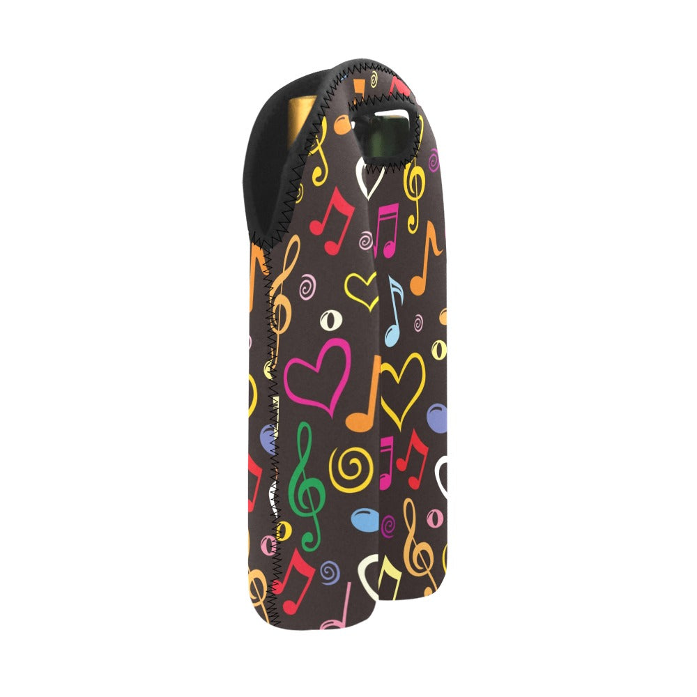 Music Notes - 2-Bottle Neoprene Wine Bag 2 Bottle Wine Bag Printed Offshore