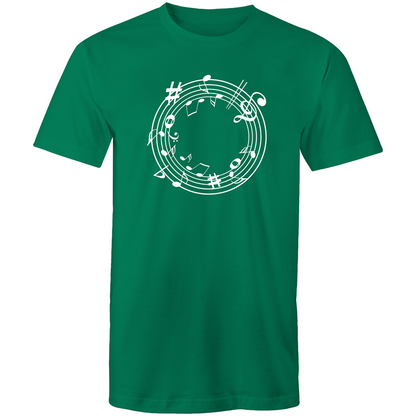 Music Circle - Mens T-Shirt Kelly Green Mens T-shirt Mens Music