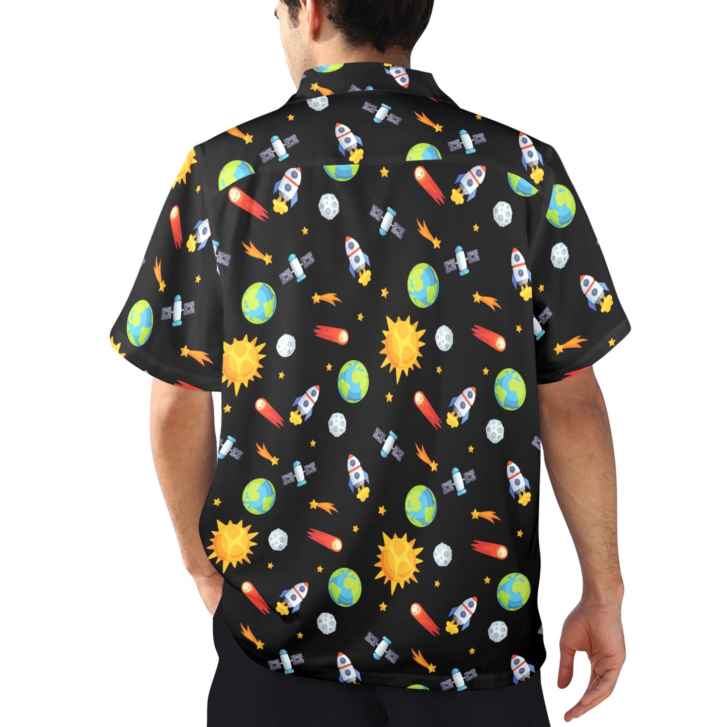 Busy Space - Mens Hawaiian Shirt Mens Hawaiian Shirt